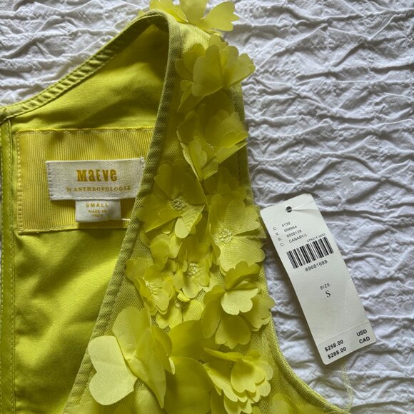 NWT Maeve Sleeveless Floral Appliqué Mini Dress Size S - Picture 4 of 5